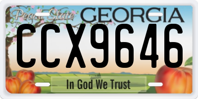 GA license plate CCX9646
