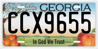 GA license plate CCX9655