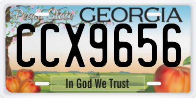 GA license plate CCX9656