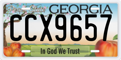 GA license plate CCX9657