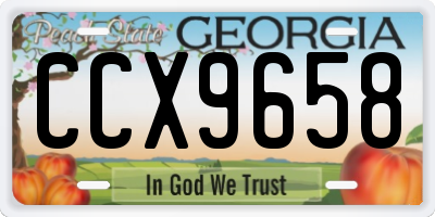 GA license plate CCX9658