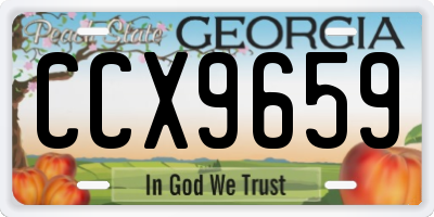 GA license plate CCX9659