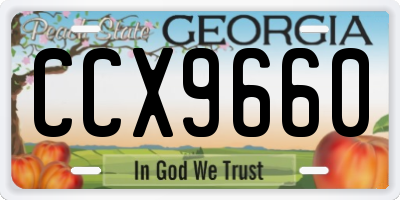 GA license plate CCX9660