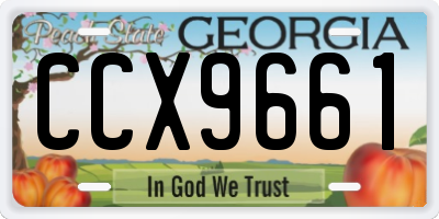 GA license plate CCX9661
