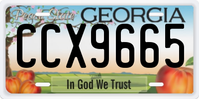 GA license plate CCX9665
