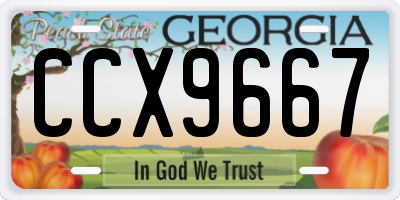 GA license plate CCX9667