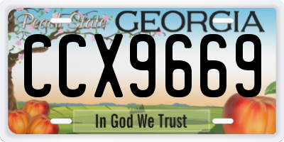 GA license plate CCX9669