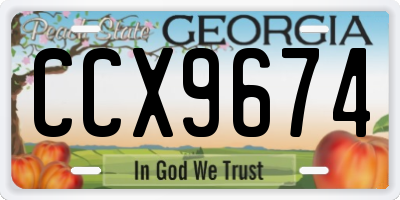GA license plate CCX9674