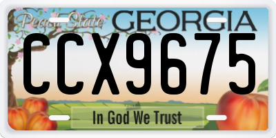 GA license plate CCX9675