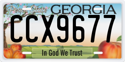 GA license plate CCX9677