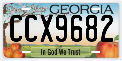 GA license plate CCX9682