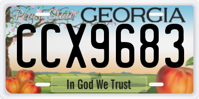 GA license plate CCX9683