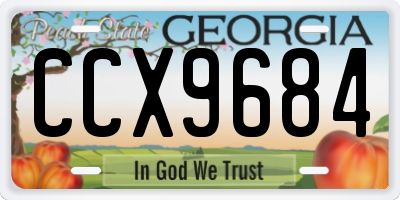 GA license plate CCX9684