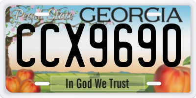 GA license plate CCX9690