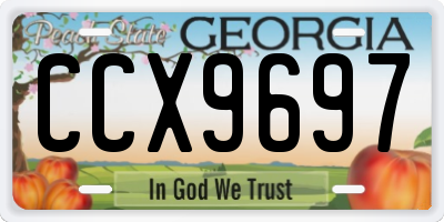 GA license plate CCX9697