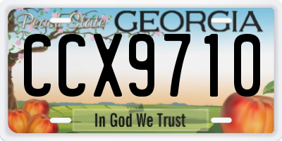 GA license plate CCX9710