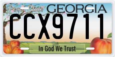 GA license plate CCX9711