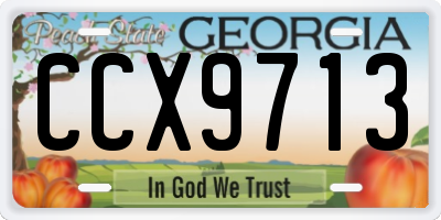 GA license plate CCX9713