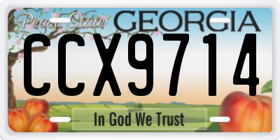 GA license plate CCX9714