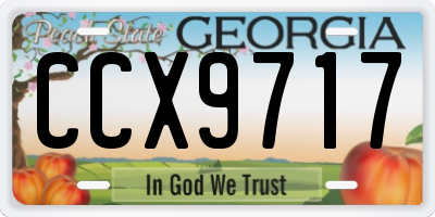 GA license plate CCX9717
