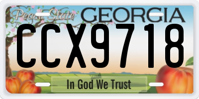 GA license plate CCX9718