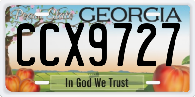 GA license plate CCX9727