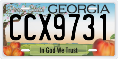 GA license plate CCX9731