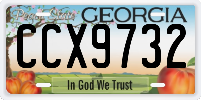 GA license plate CCX9732