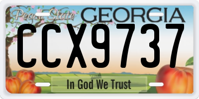 GA license plate CCX9737