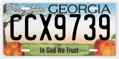 GA license plate CCX9739