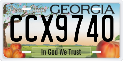GA license plate CCX9740