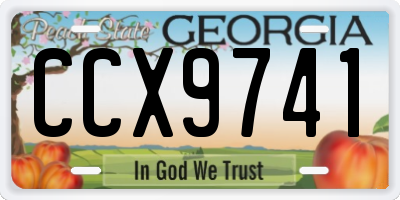 GA license plate CCX9741