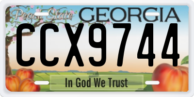 GA license plate CCX9744
