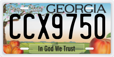 GA license plate CCX9750