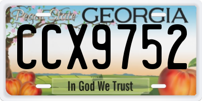 GA license plate CCX9752