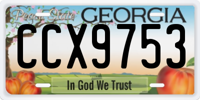 GA license plate CCX9753