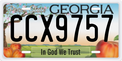 GA license plate CCX9757