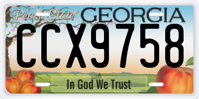 GA license plate CCX9758