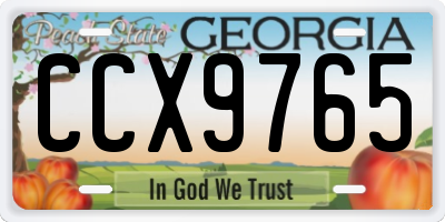 GA license plate CCX9765