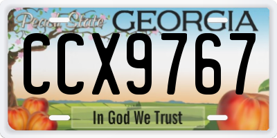 GA license plate CCX9767