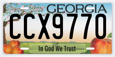 GA license plate CCX9770