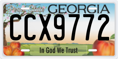 GA license plate CCX9772