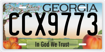 GA license plate CCX9773