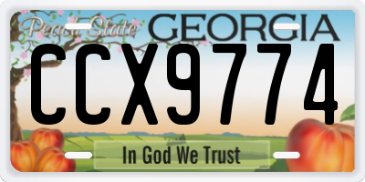 GA license plate CCX9774