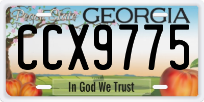 GA license plate CCX9775