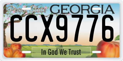GA license plate CCX9776