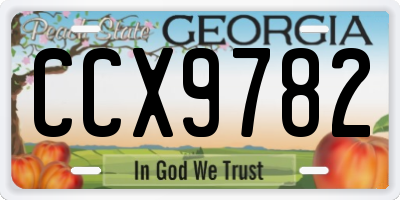 GA license plate CCX9782