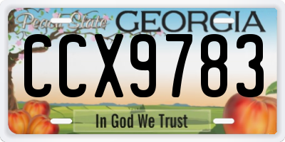 GA license plate CCX9783