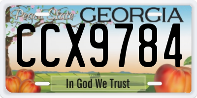 GA license plate CCX9784