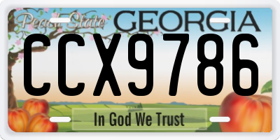 GA license plate CCX9786